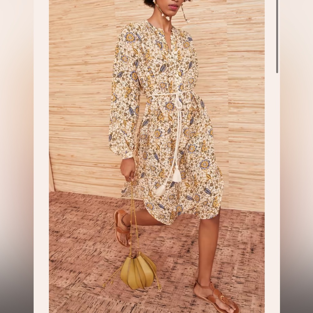 Ulla Johnson Agadir Swim Coverup Belted Midi Dress in Citrus M